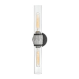Ellison 2 Light Bathroom Mirror Light - Black With Brushed Nickel