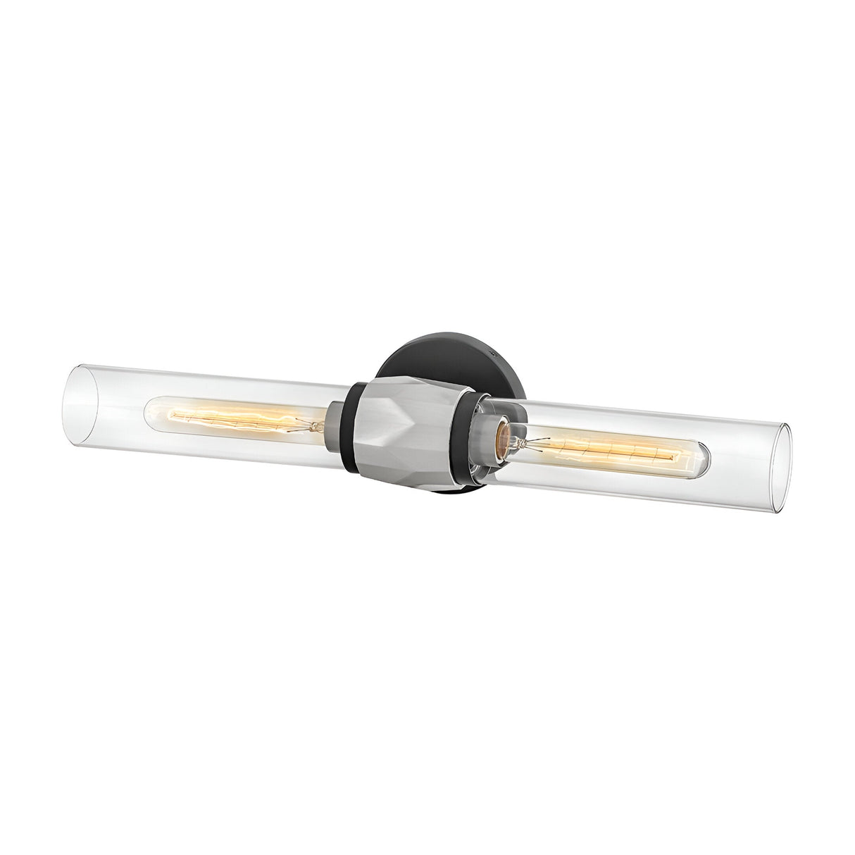 Ellison 2 Light Bathroom Mirror Light - Black With Brushed Nickel