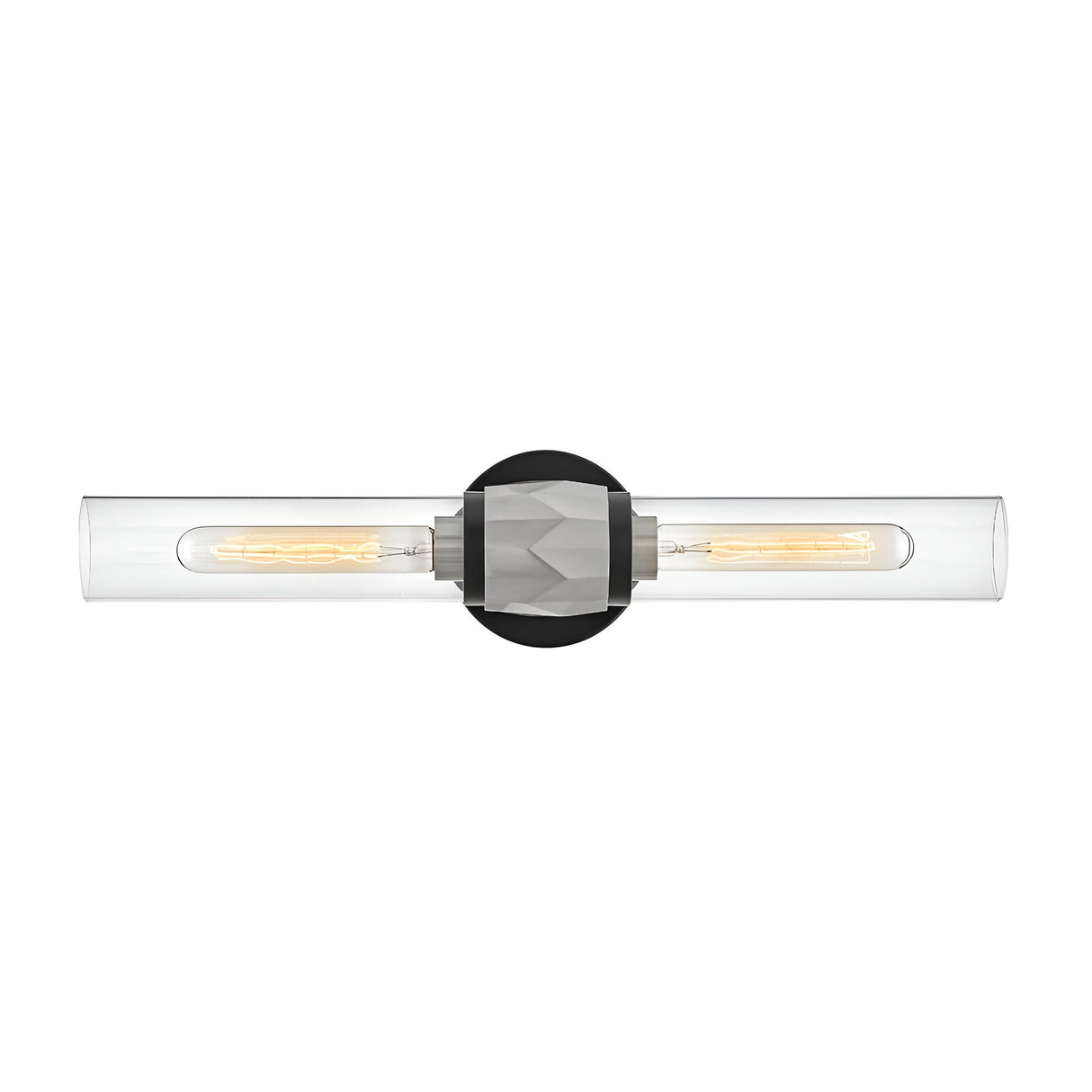 Ellison 2 Light Bathroom Mirror Light - Black With Brushed Nickel