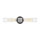 Ellison 2 Light Bathroom Mirror Light - Black With Brushed Nickel