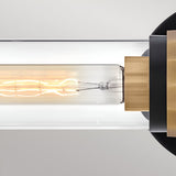 Ellison 2 Light Bathroom Mirror Light - Black With Heritage Brass