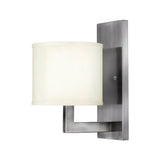 Hampton 1 Light Wall Light - Antique Nickel, Ivory Shade