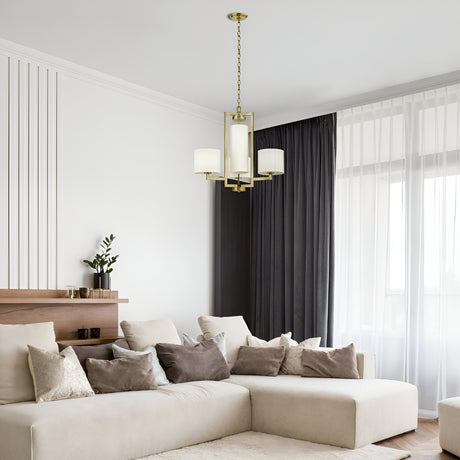 Hampton 4 Light Chandelier - Brass