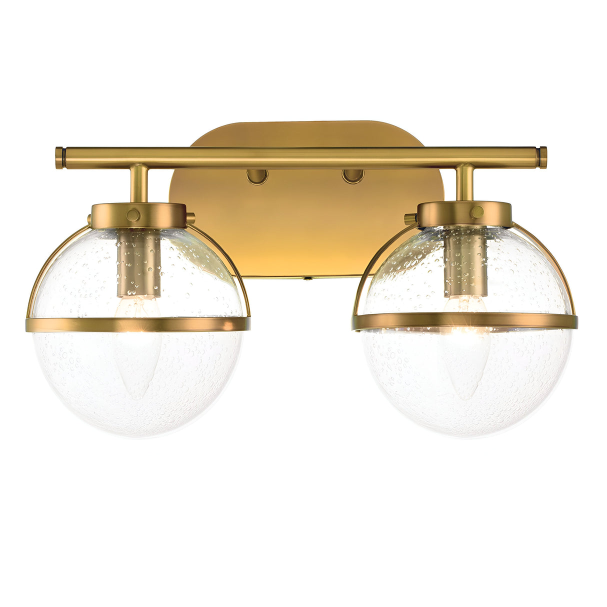 Hollis 2 Light Wall Light - Heritage Brass