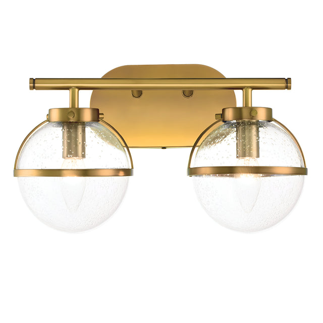 Hollis 2 Light Wall Light - Heritage Brass
