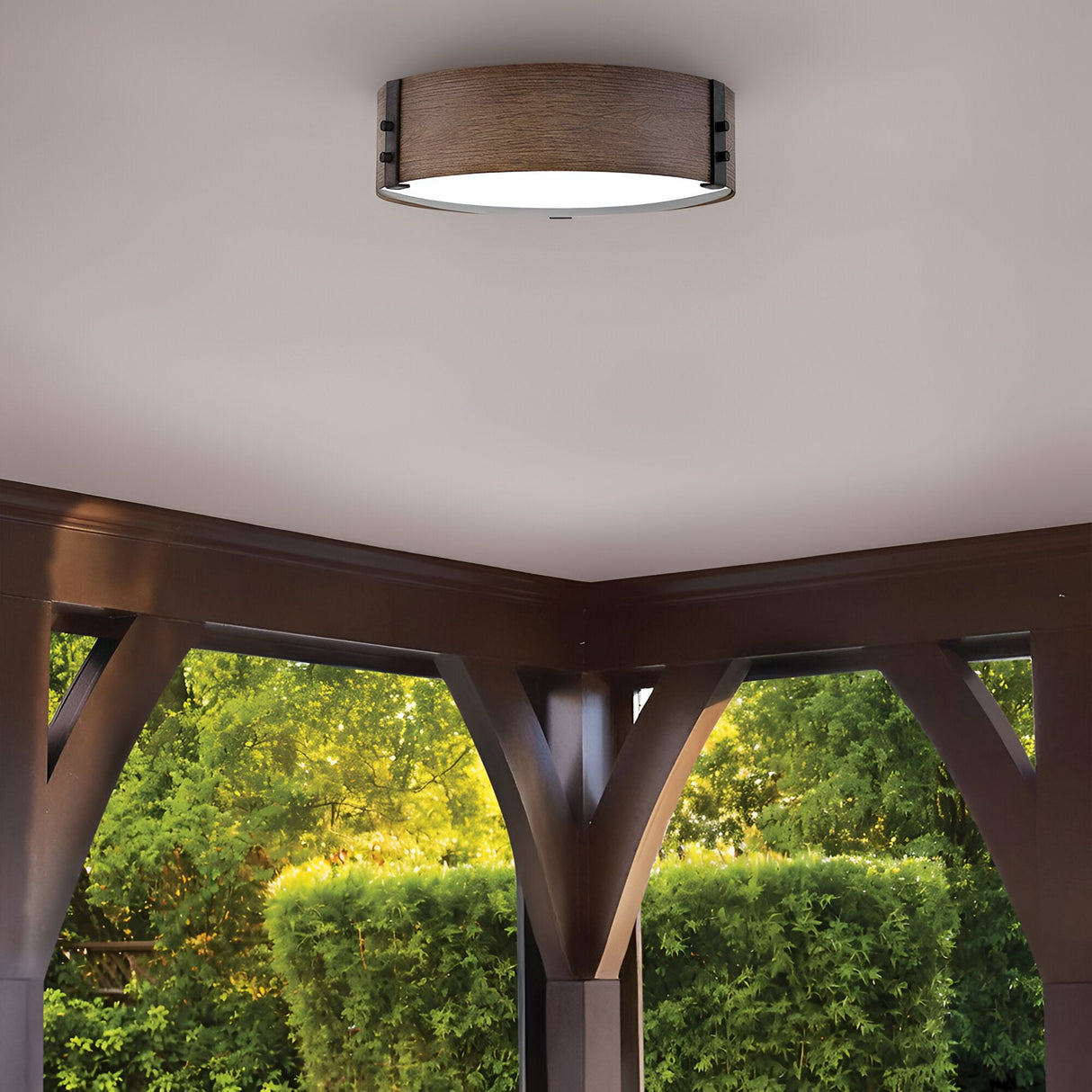 Sawyer 3 Light Outdoor Ceiling Light - Dark Brown