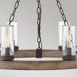 Sawyer 6 Light Outdoor Chandelier - Dark Brown