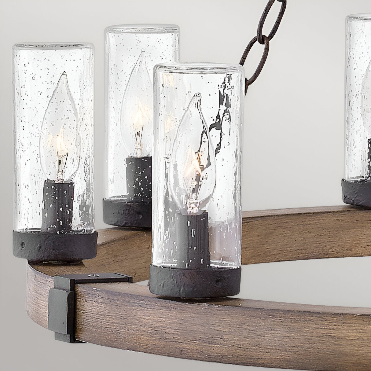 Sawyer 9 Light Outdoor Chandelier - Dark Brown