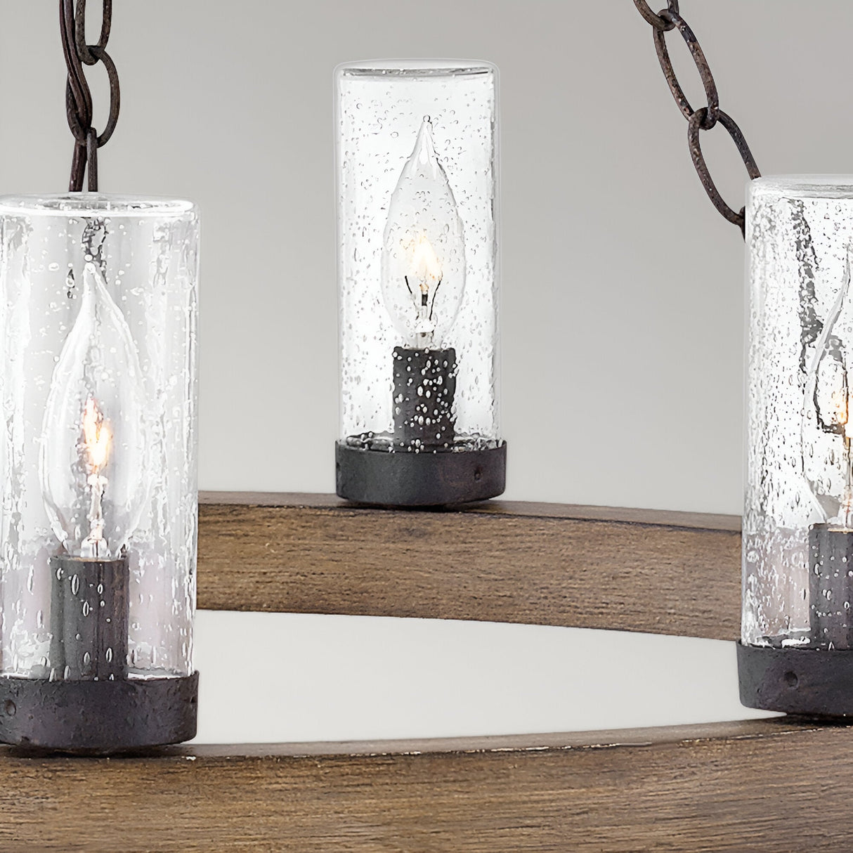 Sawyer 9 Light Outdoor Chandelier - Dark Brown
