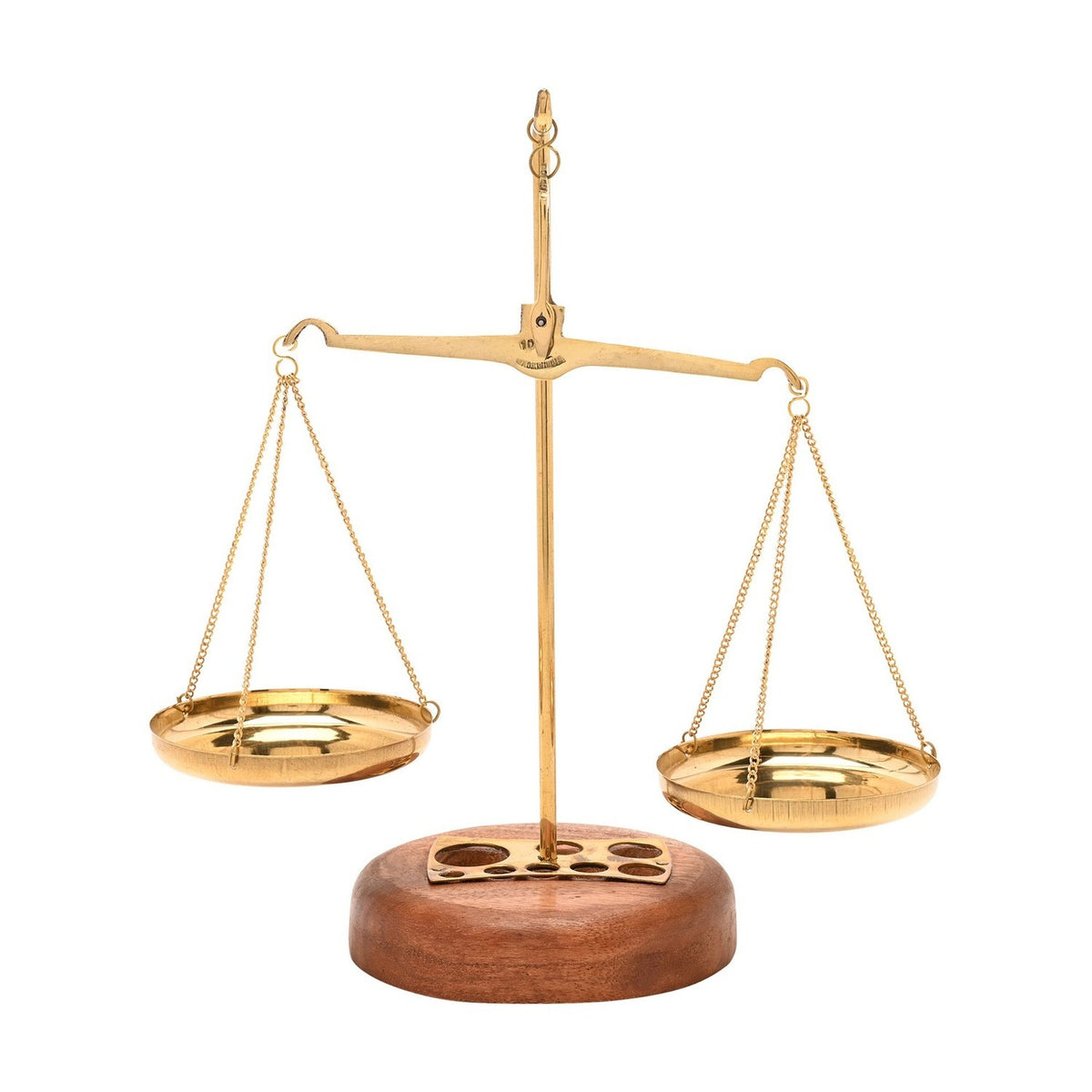 Weighing Scales with Hanging Pans and Gram Weights - Brass