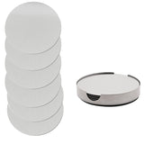 6 Piece Stainless Steel Coaster Set with Holder - Silver