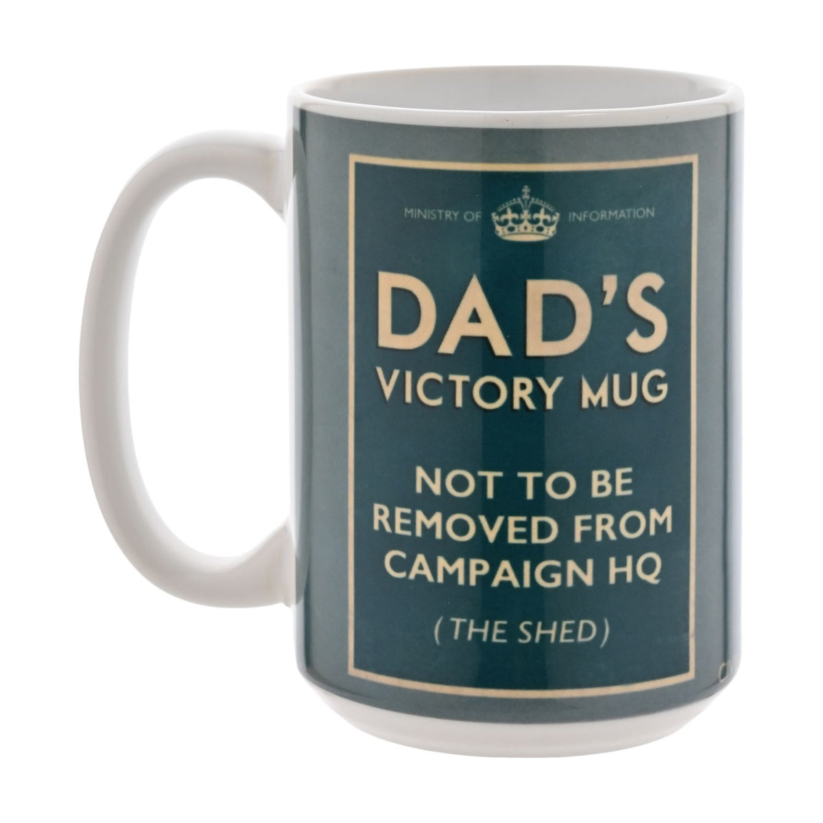 Wartime Poster Dad's Victory Stoneware Mug 15oz - White