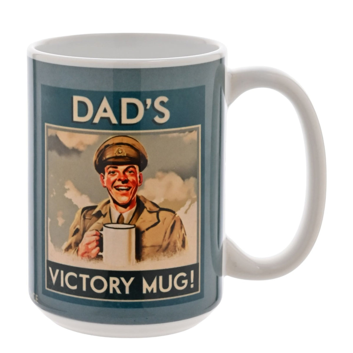 Wartime Poster Dad's Victory Stoneware Mug 15oz - White
