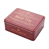 Official Man Tin Metal Storage Box with Hinged Lid - Red