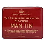 Official Man Tin Metal Storage Box with Hinged Lid - Red