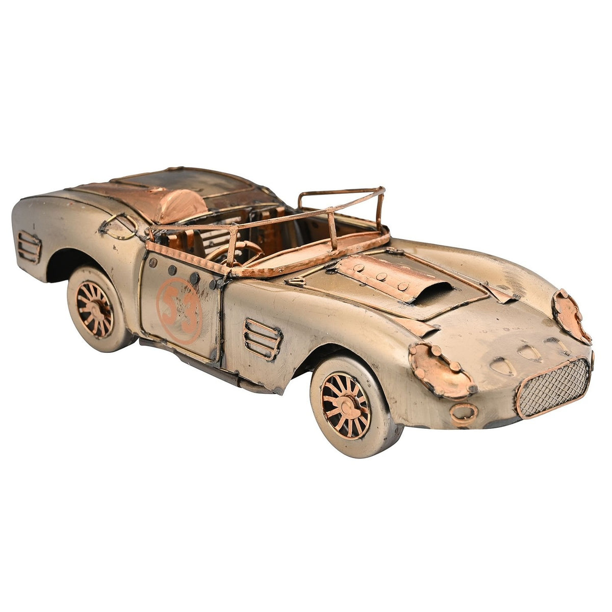 Vintage Convertible Car Metal Ornament Figurine - Bronze