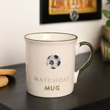 Matchday Football Porcelain Mug with Green Trim - Cream