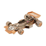 Union Jack No 8 Racing Car Metal Ornament Figurine - Bronze