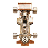 Union Jack No 8 Racing Car Metal Ornament Figurine - Bronze