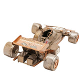 Union Jack No 8 Racing Car Metal Ornament Figurine - Bronze
