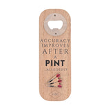 Darts Magnetic Wooden Bottle Opener with Slogan - Natural