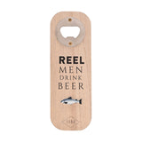 Fishing Beer Slogan Magnetic Wooden Bottle Opener - Natural