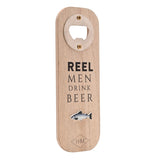 Fishing Beer Slogan Magnetic Wooden Bottle Opener - Natural