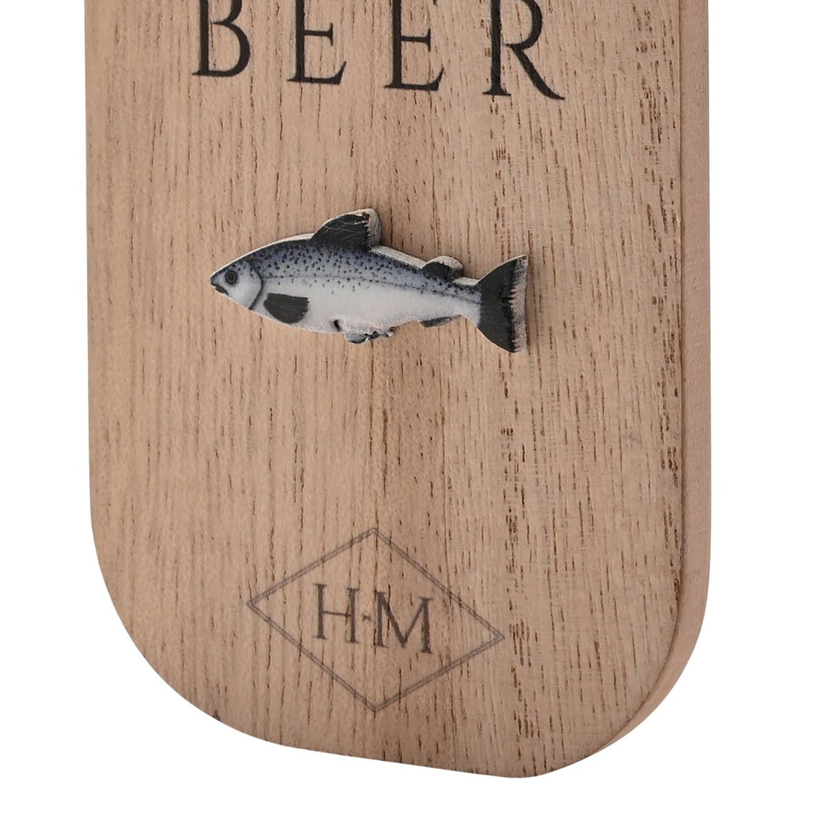 Fishing Beer Slogan Magnetic Wooden Bottle Opener - Natural