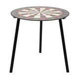 Dartboard Tempered Glass Side Table with Three Legs - Black