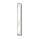 Hill Interiors Narrow Antique White Framed Wall Mirror with a tall, slim distressed white wooden frame and clear rectangular glass, on a plain background.