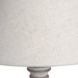 Wooden Table Lamp with Beige Shade – Beige