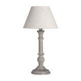 Wooden Table Lamp with Beige Shade – Beige