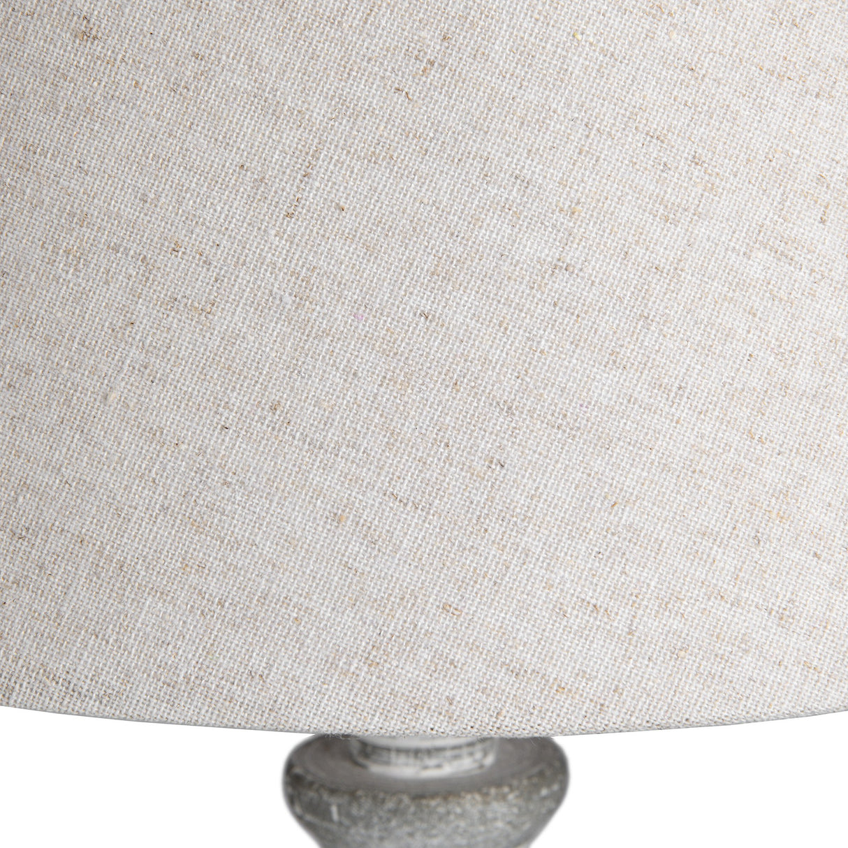 Close-up of the Hill Interiors Wooden Table Lamp in beige, showing the neutral linen-weave shade above a turned wood base.