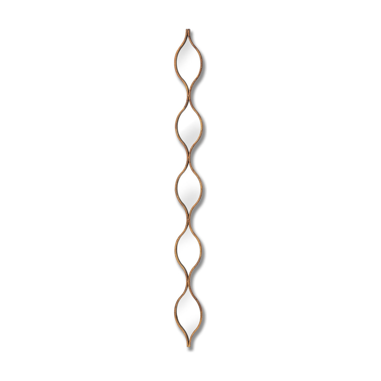 Undulating Panel Wall Mirror – Gold