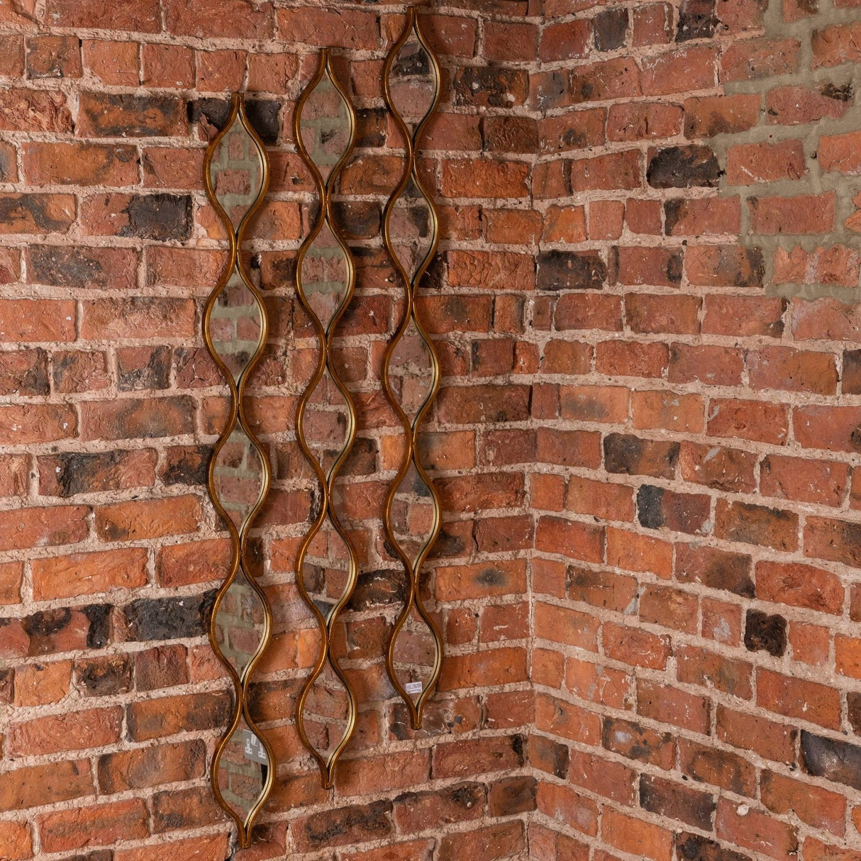 Undulating Panel Wall Mirror – Gold