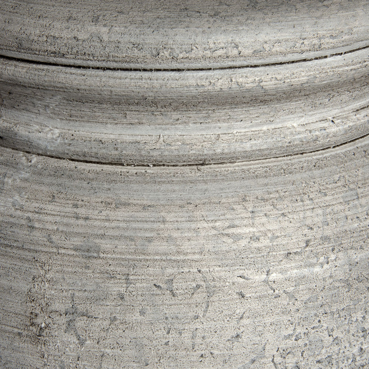 Close-up of the Hill Interiors Wooden Table Lamp in beige, showing the turned solid wood base with visible grain and a ridged banded profile.