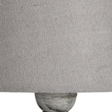 Close-up of the Hill Interiors Wooden Table Lamp in beige, showing the woven linen-effect shade above the turned wood base.