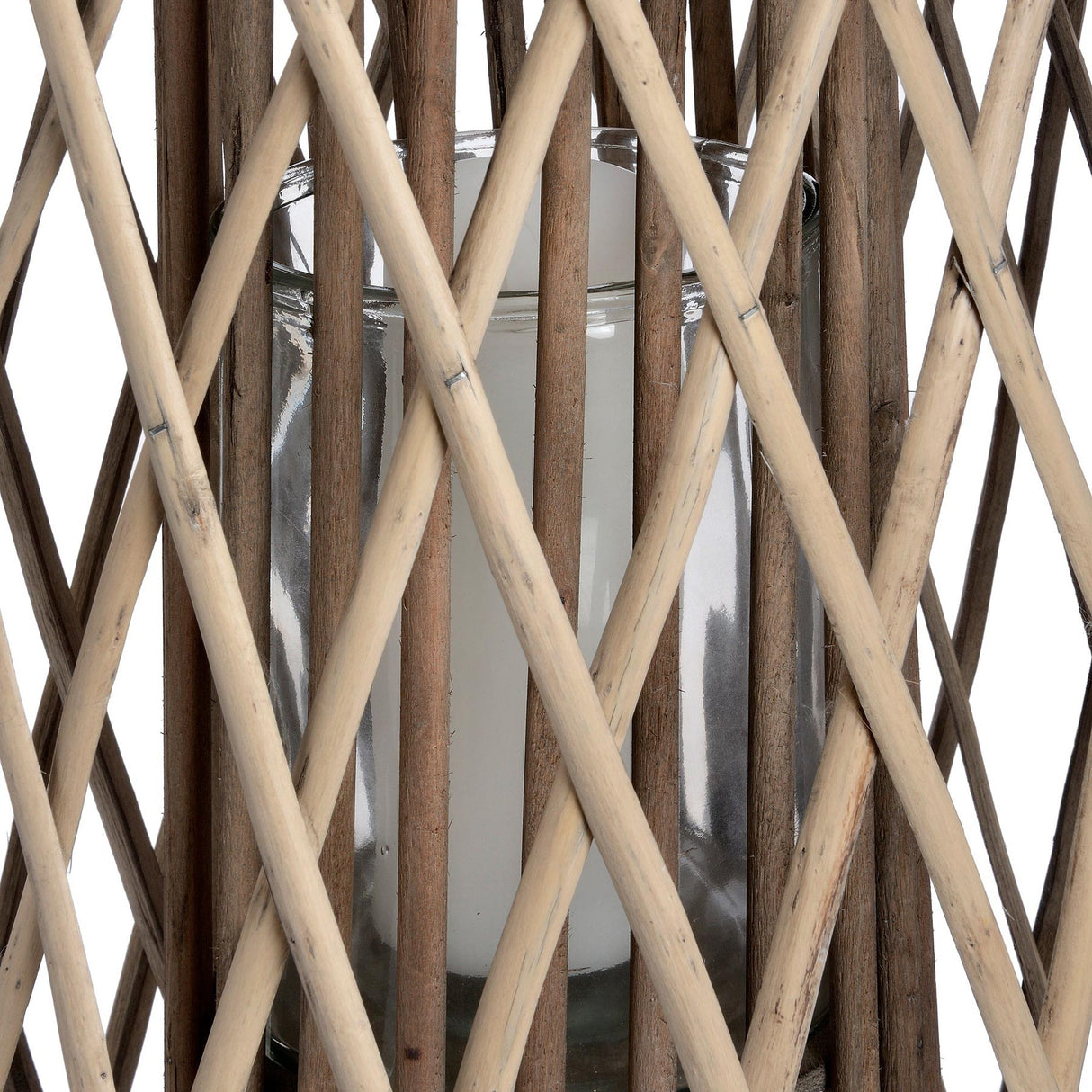 Large Standing Wicker Lantern – Brown