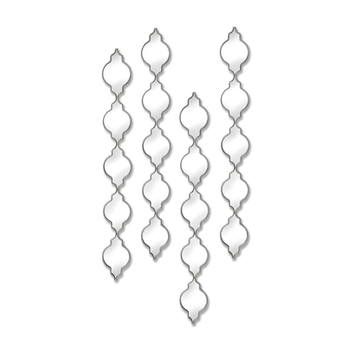 Silver Quatrefoil Decorative Hanging Wall Mirror – Silver