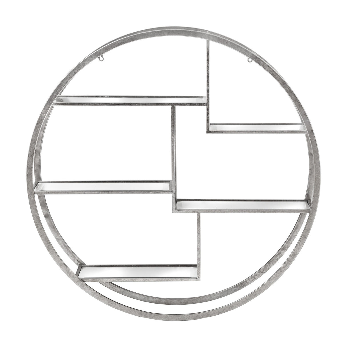 Large Circular Metal Wall Hanging Multi Shelf – Silver