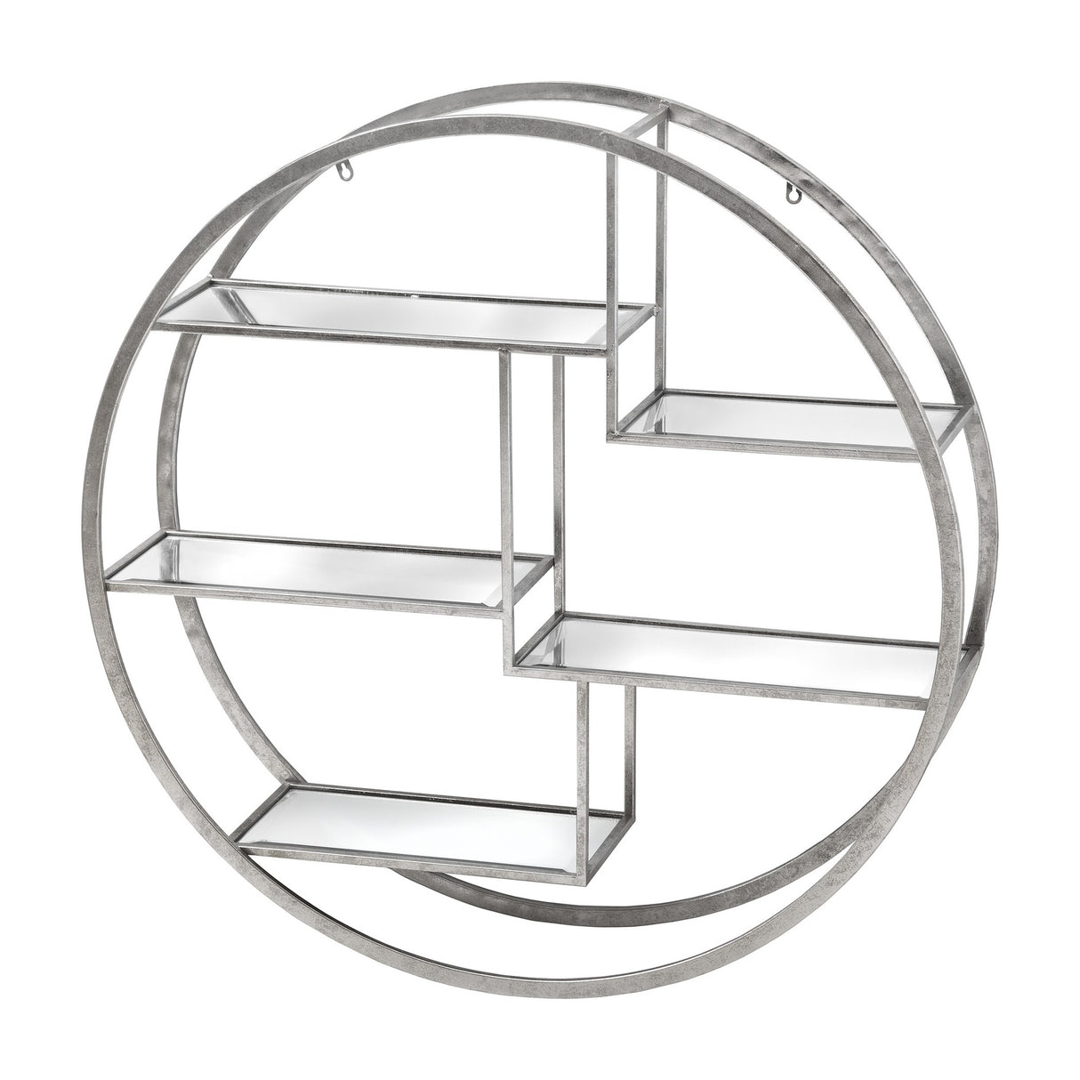 Large Circular Metal Wall Hanging Multi Shelf – Silver