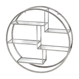 Large Circular Metal Wall Hanging Multi Shelf – Silver