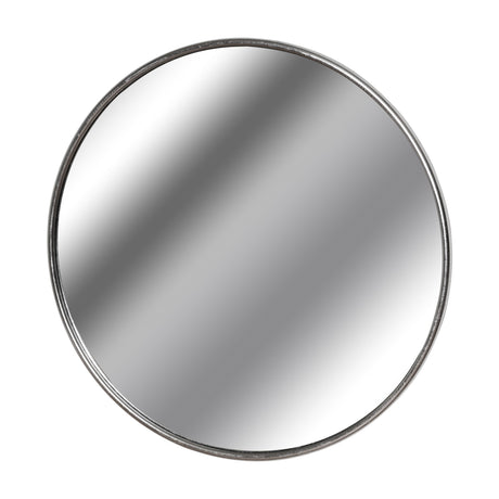 Hill Interiors large circular wall mirror with a slim silver metal frame, shown against a plain white background.