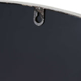 Close-up of the metal keyhole hanging bracket on the reverse of the Hill Interiors Large Circular Metal Wall Mirror in silver.