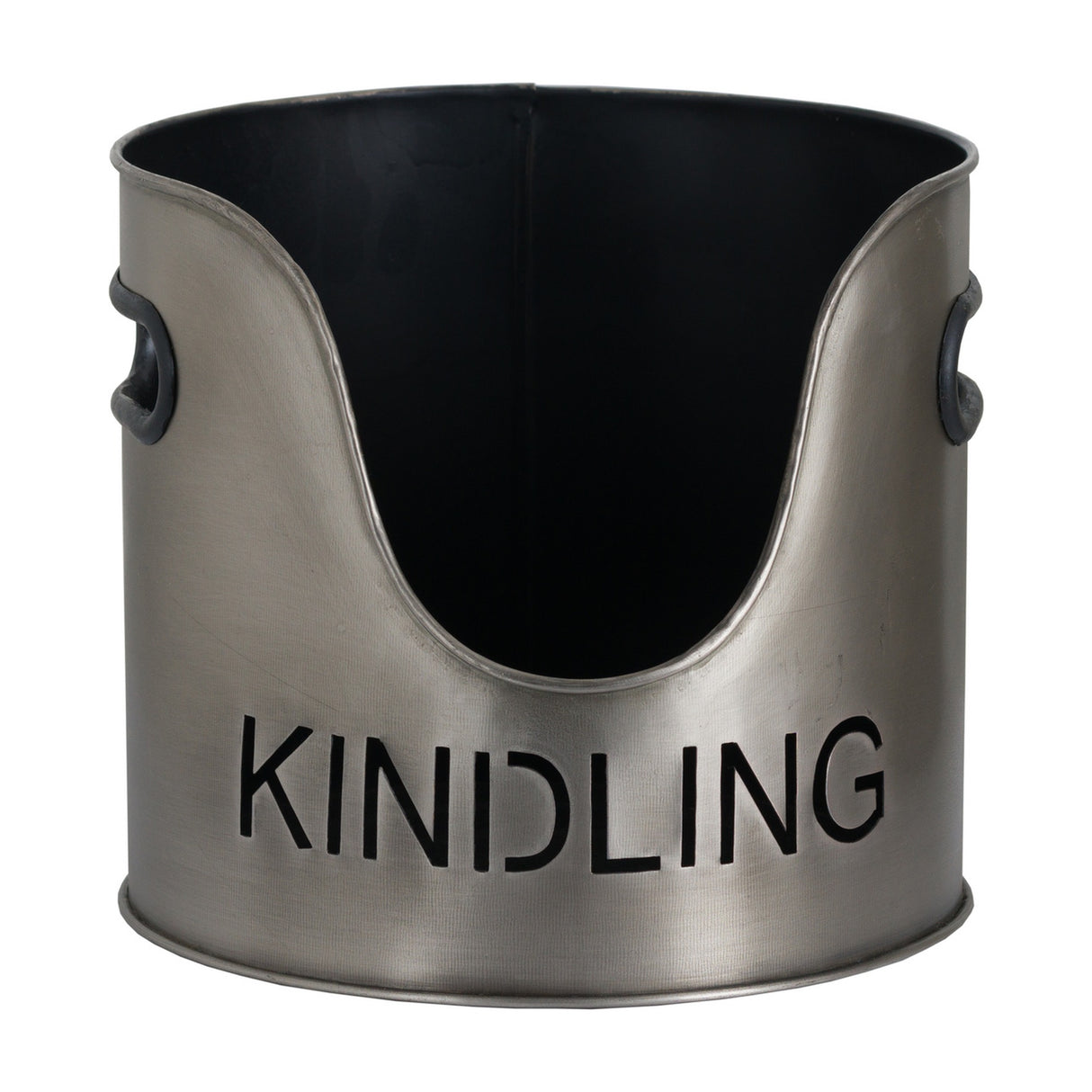 Pewter Finish Logs and Kindling Buckets with Matchstick Holder – Silver