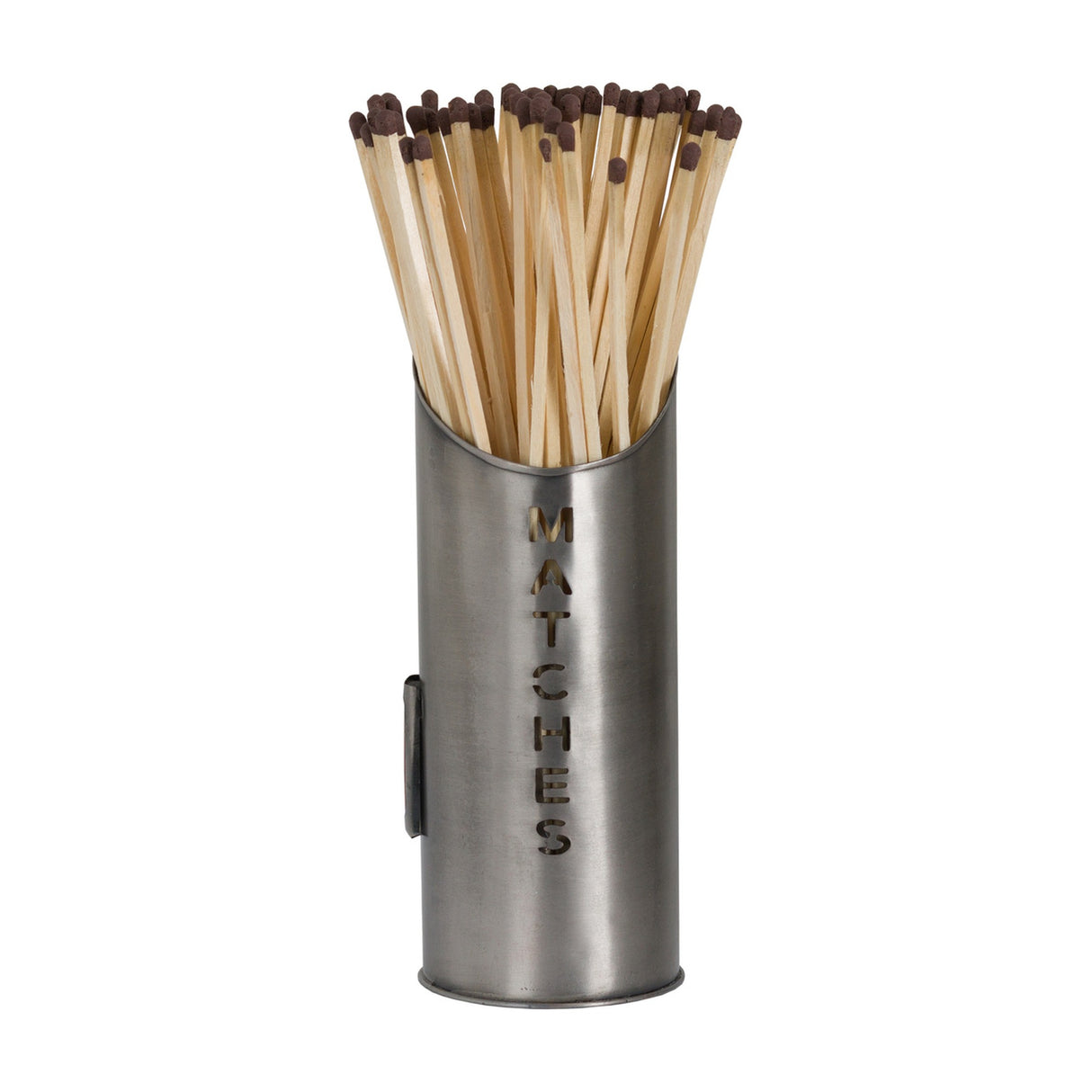 Pewter Finish Logs and Kindling Buckets with Matchstick Holder – Silver
