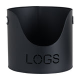 Black Finish Log and Kindling Buckets with Matchstick Holder – Black