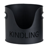 Black Finish Log and Kindling Buckets with Matchstick Holder – Black