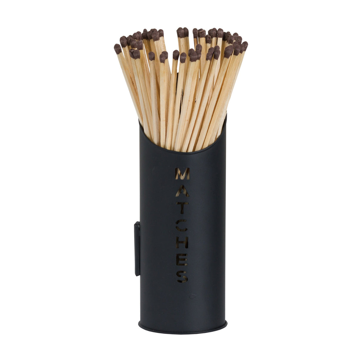 Black Finish Log and Kindling Buckets with Matchstick Holder – Black