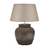 Aged Stone Ceramic Table Lamp – Beige
